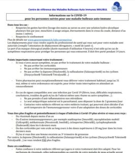 coronavirus et maladies bulleuses auto immunes